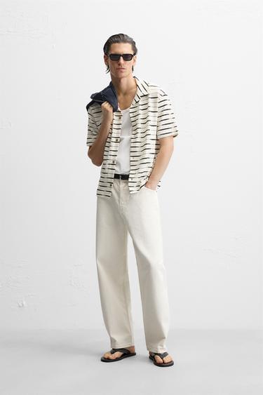 STRIPED JACQUARD SHIRT - Black / White by Zara - Image 0