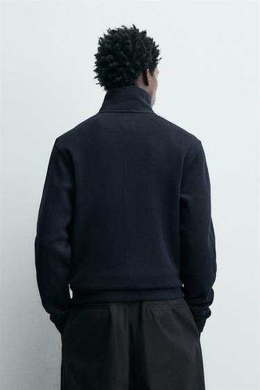 INTERLOCK RIBBED JACKET - Navy blue by Zara