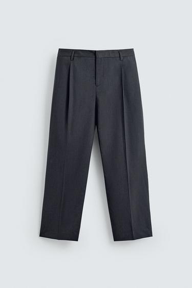 PLEATED SUIT TROUSERS - Anthracite grey by Zara