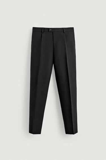 100% WOOL SUIT TROUSERS - Black by Zara