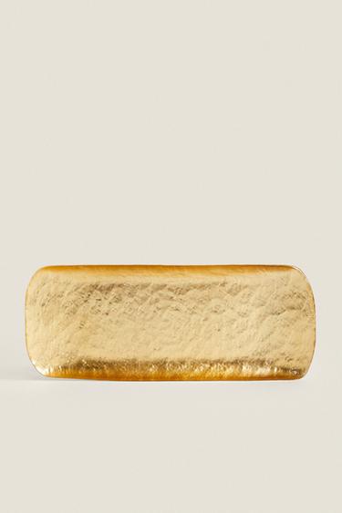 GOLD GLASS RECTANGLE SERVING DISH - Gold by Zara - Image 0