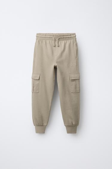 EMBROIDERED CARGO TROUSERS - Beige by Zara - Image 0
