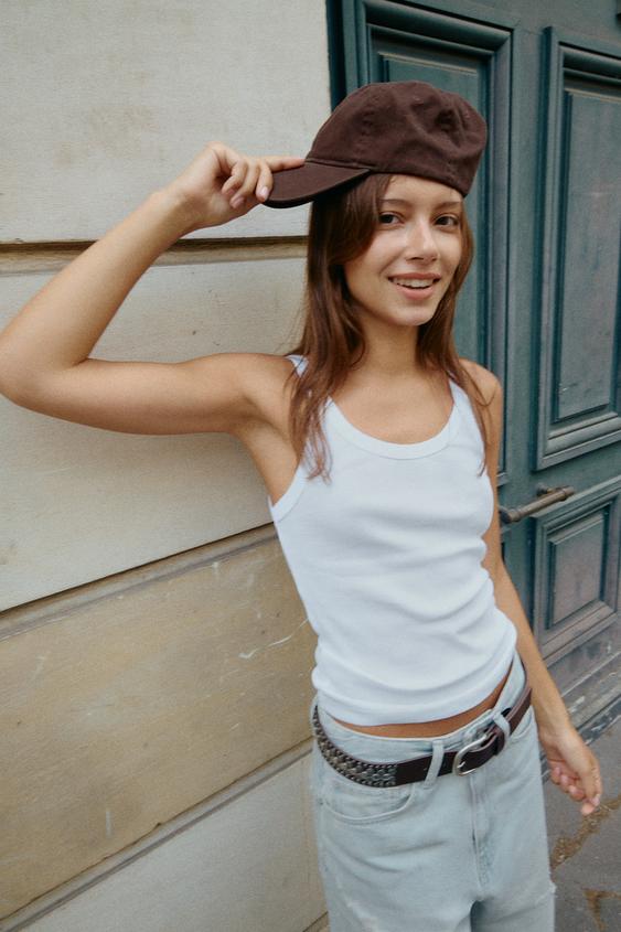 PLAIN TWILL CAP - Brown by Zara - Image 0
