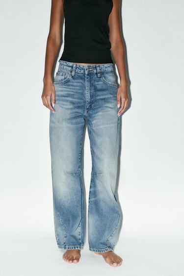 TRF BAGGY BALLOON MID-WAIST JEANS - Blue by Zara