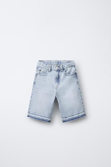 RELAXED BAGGY DENIM BERMUDA SHORTS - Blue by Zara - Image 0