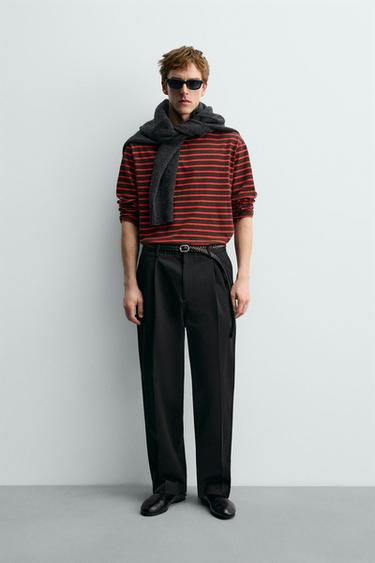 STRIPED JACQUARD T-SHIRT AARON LEVINE X ZARA - Red by Zara