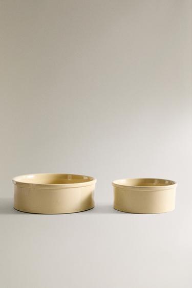 STONEWARE PET FOOD BOWL - Ecru by Zara