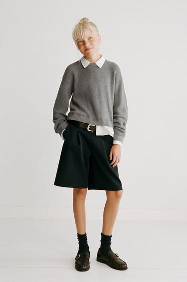 DETACHABLE COLLAR KNIT JUMPER - Grey by Zara