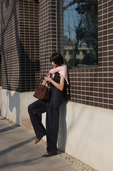 TRF MID-WAIST BAGGY JEANS - Dark indigo by Zara