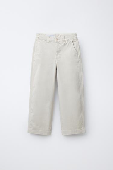 RELAXED FIT CHINO TROUSERS - Mid-ecru by Zara