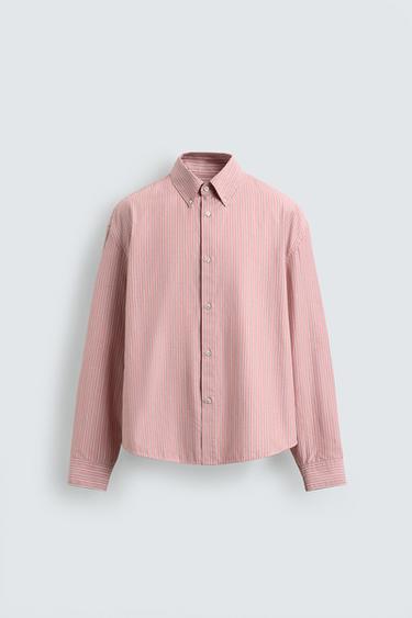 STRIPED RELAXED FIT SHIRT - Pink by Zara