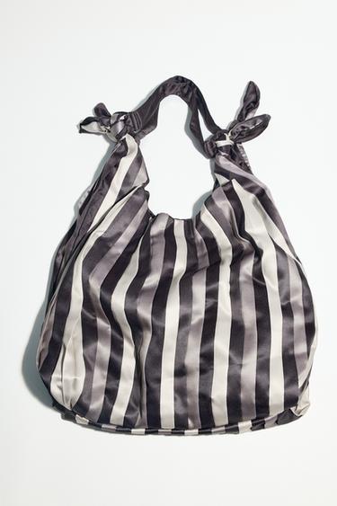KNOTTED SATIN-EFFECT MAXI BUCKET BAG - Multicoloured by Zara