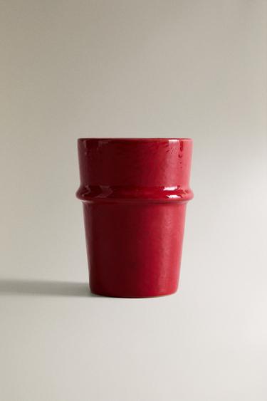RAISED VASE WITH LACQUERED FINISH - Red by Zara - Image 0