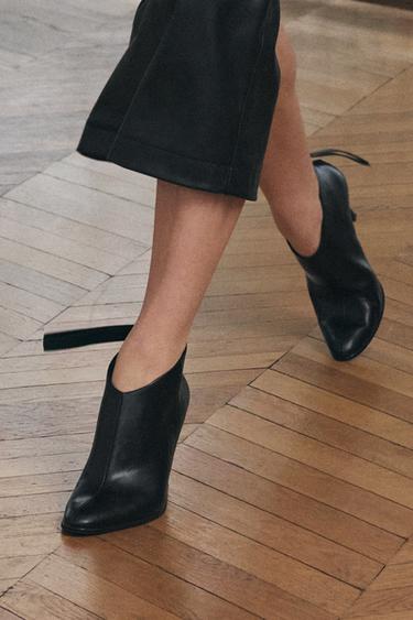 HEELED ANKLE BOOTS WITH ZIP - Black by Zara - Image 0