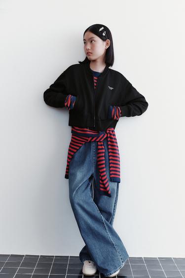 RUBBERISED SLOGAN JOGGING SWEATSHIRT - Black by Zara