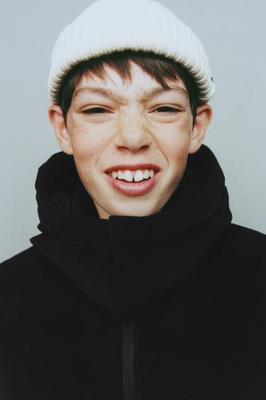 LONG PUFFER COAT WITH LABEL - Black by Zara