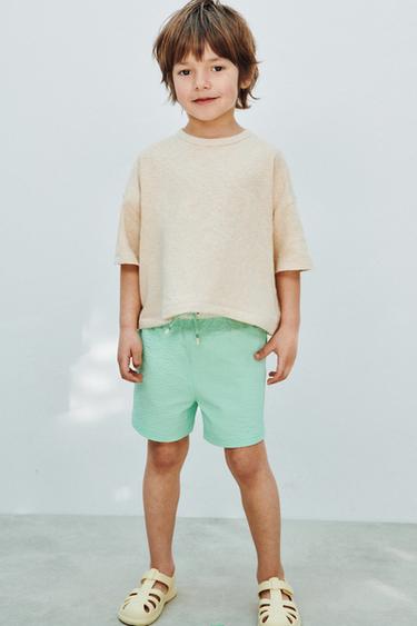 AGES 2-6 / SWIM BERMUDA SHORTS WITH LABEL - Green by Zara