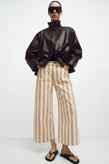 ZW COLLECTION STRIPED CULOTTES - Mid-ecru by Zara