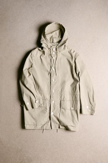LIGHTWEIGHT SHORT COTTON PARKA - Grey green by Zara