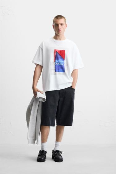 PRINTED PATCH T-SHIRT - White by Zara - Image 0