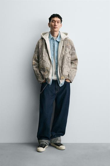 WASHED JACKET ABSTRACT PRINT - Printed by Zara - Image 0