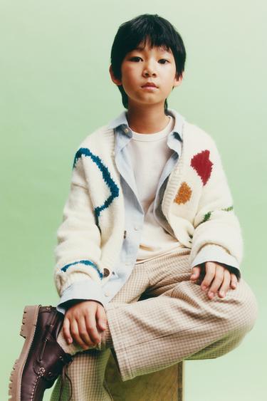 CHECKED PLEATED TROUSERS - Beige by Zara