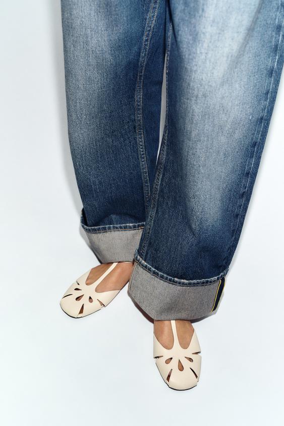 FLAT CAGE SANDALS - Ecru White by Zara - Image 0