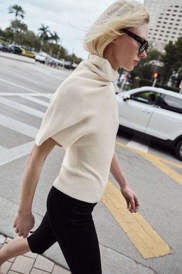 ASYMMETRIC KNIT JUMPER - Ecru by Zara
