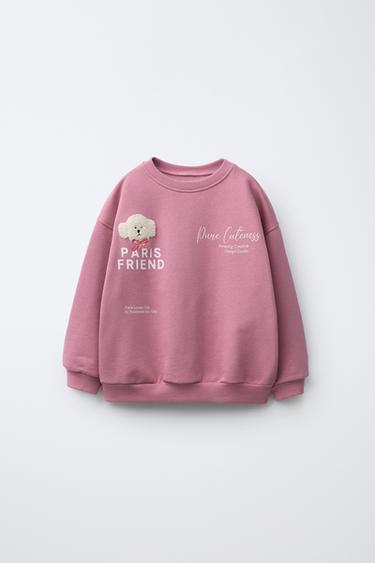TERRY PATCH SWEATSHIRT - Mid-pink by Zara