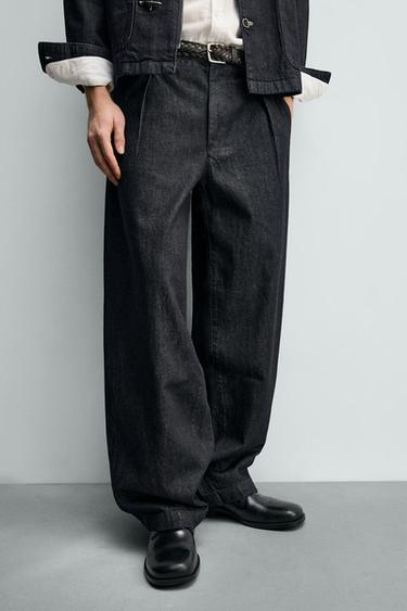 BARREL FIT DENIM CHINO TROUSERS - Indigo by Zara