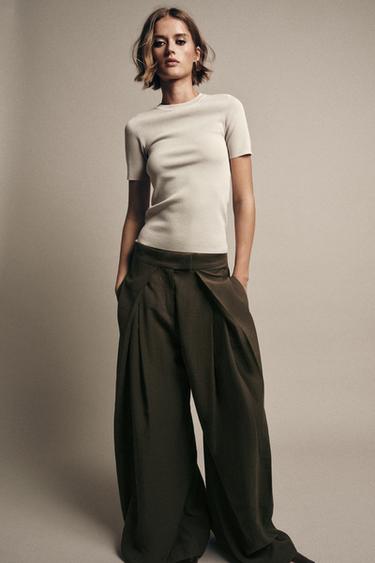 PLAIN KNIT SHORT SLEEVE TOP - Ice by Zara