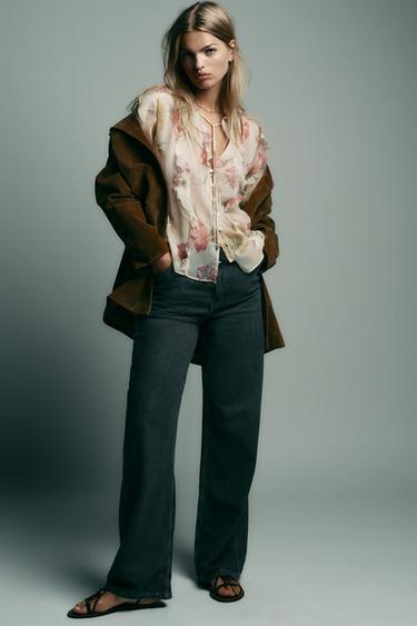 SEMI-SHEER FLORAL PRINT SHIRT - Multicoloured by Zara