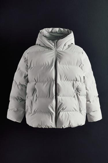 WATER-REPELLENT QUILTED COAT WITH LABEL - Ice by Zara