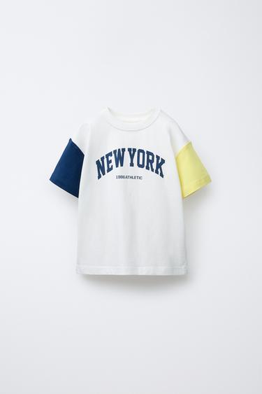JOGGING SLOGAN T-SHIRT - Yellow by Zara - Image 0