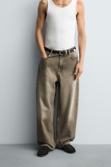 BAGGY FIT JEANS - Khaki by Zara