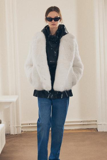 ZW COLLECTION FAUX FUR JACKET - Ecru by Zara - Image 0