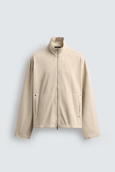 WASHED ZIP-UP SWEATSHIRT - Oyster-white by Zara