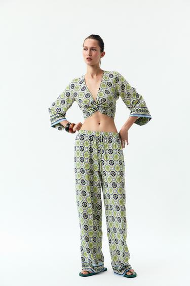 PRINTED WIDE-LEG TROUSERS - Multicoloured by Zara - Image 0