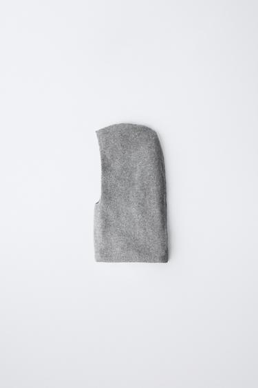 PLAIN KNIT BALACLAVA - Grey marl by Zara