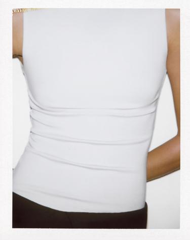 COTTON MODAL TOP - White by Zara
