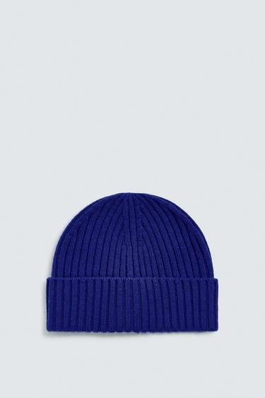 WOOL BLEND KNIT BEANIE - Bluish by Zara