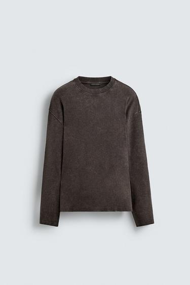 WASHED RELAXED FIT T-SHIRT - Grey by Zara