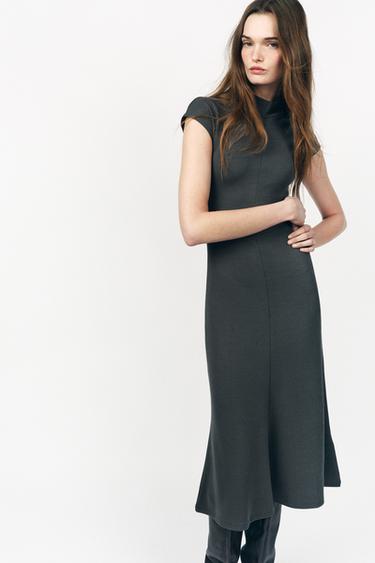 SOFT MIDI DRESS - Blue grey by Zara