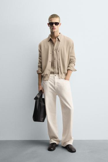 TEXTURED CARDIGAN - Beige by Zara