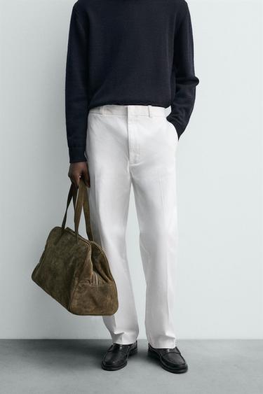 OVERSIZED FIT CHINO TROUSERS - White by Zara