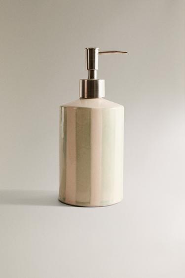 STRIPED CERAMIC SOAP DISPENSER - Blues by Zara - Image 0
