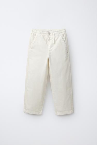 COTTON FLOWING TROUSERS - Ecru by Zara