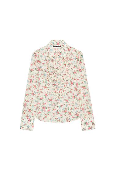 RUFFLED FLORAL PRINT SHIRT - only one by Zara