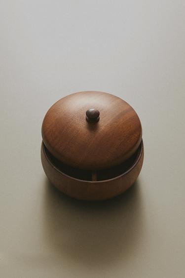 SMALL WOODEN BOX WITH LID - Brown by Zara