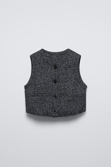 FLORAL PADDED WAISTCOAT - Black by Zara